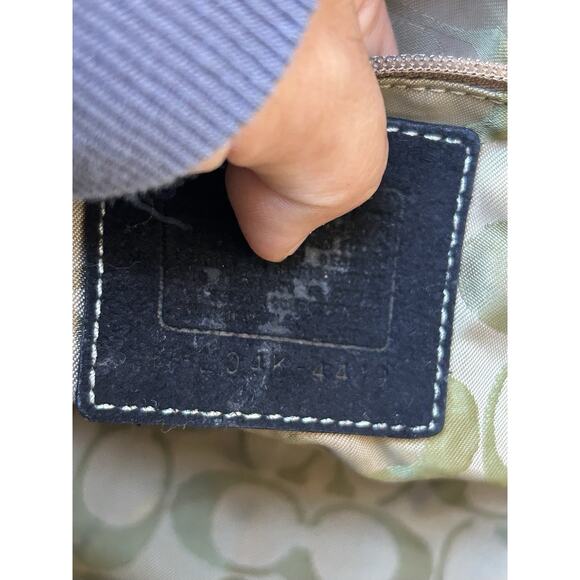 Vintage Y2K Coach 4419 Handbag Woven Straw Leather Trim Buckle Suede w/Turnlock - Picture 8 of 15